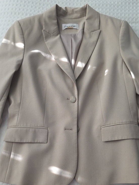 Calvin Klein Jackets & Blazers - Calvin Klein Women's Beige Tailored Suit Blazer Size 8 Pants Size 4